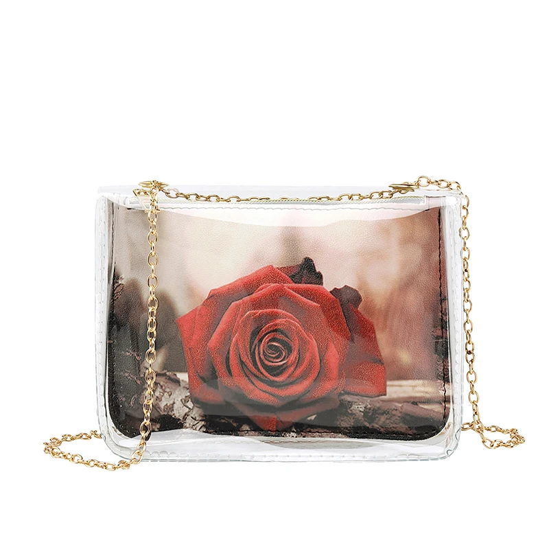 2019 Новая прозрачная сумка прозрачный пакет с принтом сумки через плечо для