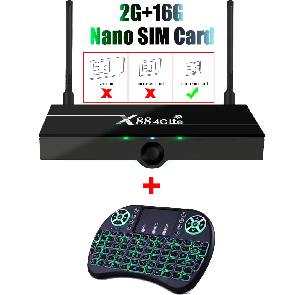 2G 16G with Mouse X88 STB 4K Smart tv телеприставка Android 9,0 HDMI 2,0 HD с поддержкой sim-карты WiFi Bluetooth 4K@ 60Hz Samrt tv Box - Цвет: 2G 16G with Mouse