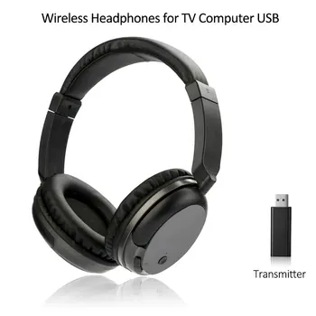 

Over Ear Headphones Wireless with FM Professional Wireless Headset for TV Wireless Headphones for Computer USB Earphones Big