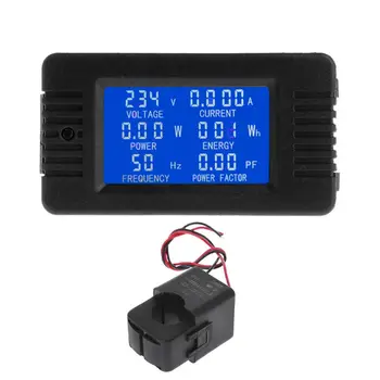 

AC 100A 6in1 Digital Power Energy Monitor Voltage Current KWh Watt Meter AC 80~260V 110V 220V with Split CT Whosale&Dropship
