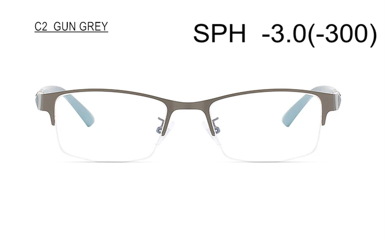 C2 (-3.0) Finished Myopia Glasses Diopter-0.5 To-4 To-6 Women Men High End TR90 Half Frame Shortsighted Prescription Spectacles F125 - Цвет оправы: C2 (-3.0)
