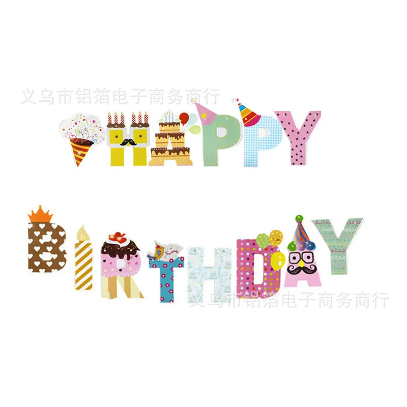 С Днем Рождения домашний деко бумажный карточный баннер г-н Усы торт Кепка XQ2 | Дом