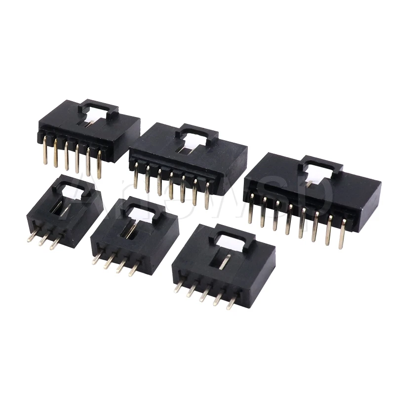 10PCS Dupont Connector MX2.54 Single Row With Belt Buckle 2.54MM Straight Pin Header Curved Pin Header 2P 3P 4P 5P 6P-12P