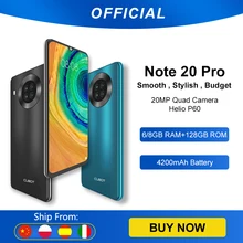 Cubot Note 20 Pro הערה 20 פרו Quad מצלמה Smartphone NFC 6GB/8GB + 128GB 6.5 ”4200mAh אנדרואיד 10 ה SIM הכפול 4G LTE celular Note20 פרו Cubot Note20 Pro