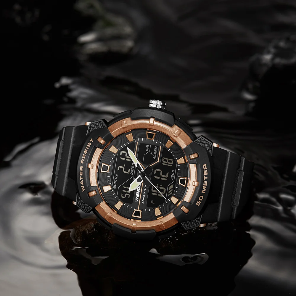 WEIDE мужские цифровые часы военные Мужские кварцевые 50 метров водонепроницаемые