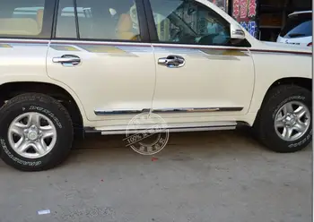 

Chrome Car-Styling Body Side Door Garnish Moulding Trim Kits 2008-2018 Overlay Panel For Toyota LC Land Cruiser 200 Accessories