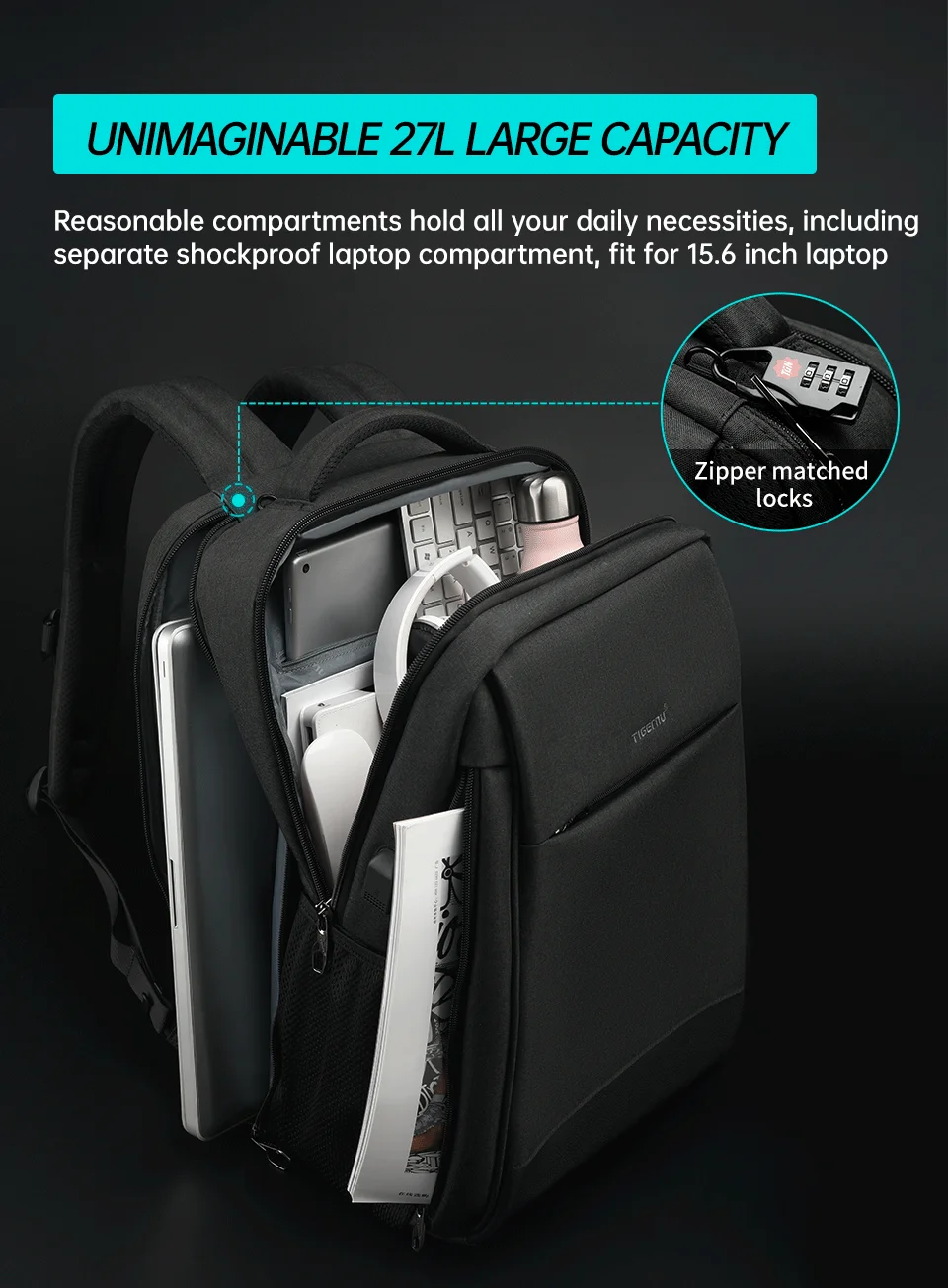 N/C Skull Fingerprint Adult Backpack Briefcase Laptop Shoulder Bag Daily Bag