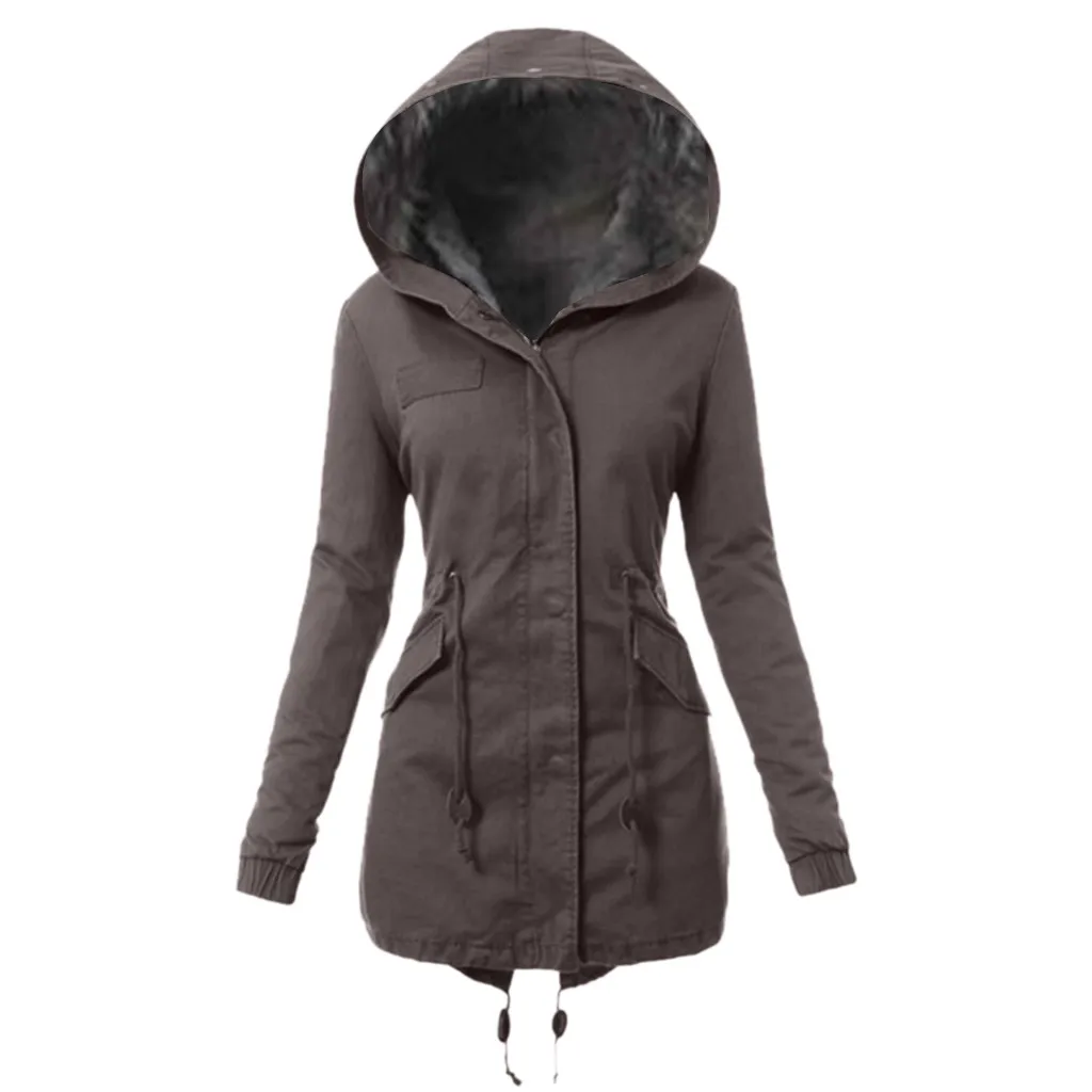 Jacket Women Thick Lining Fur Coat Hooded Mid Long Winter Coat Women Warm Casual Outwear Clothes Plus Size Chaqueta Mujer 19Oct