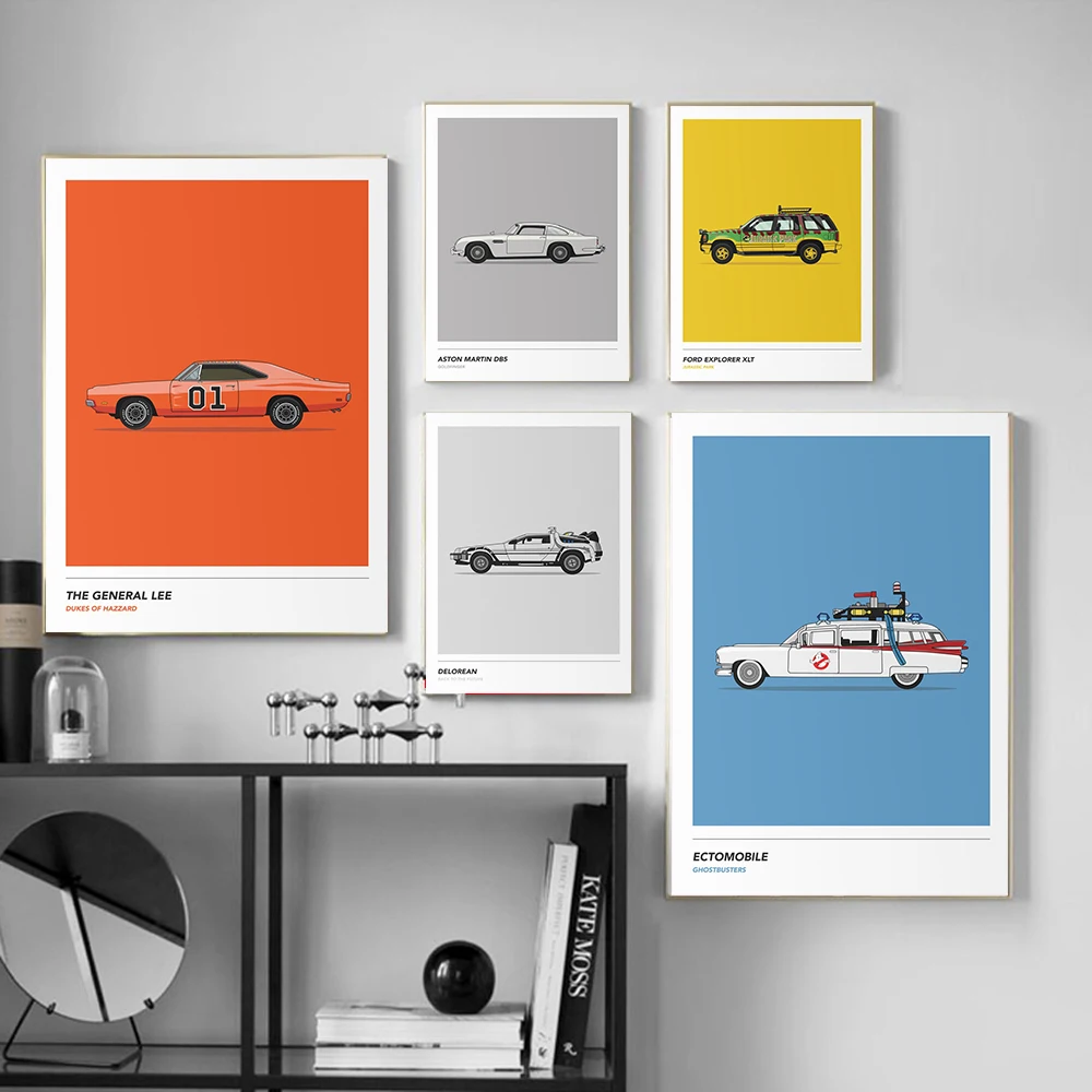 

Famous Movie Car Racing Series Poster and Print Pop Wall Art Canvas Painting Nordic Picture for Bedroom Bathroom Home Decoration
