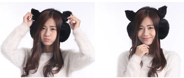 Lady loveliness cat ear warmers male female Earmuffs fur earmuffs Earlap ear cover ear muffs orejeras Winter freeshipping