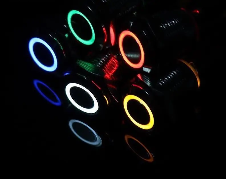 12MM Self-Recovery With LED Light 3V 5V 12V 24V 220V Metal Momentary Switch Button Auto Reset Waterproof Illuminated