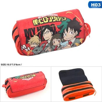 

Cartoon My Hero Academia Pen Bags Zipper Makeup Bag Chidren Multi-function Double-layer pencil case for Girls Boys