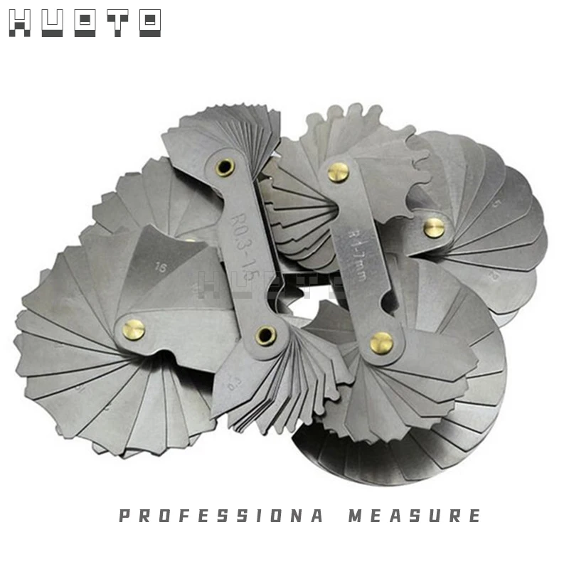 4pcs Radius Gauges R0.3-1.5 R1-7 R7.5-15 R15.5-25 Stainless Steel Concave Convex arc Measuring Tools | Инструменты
