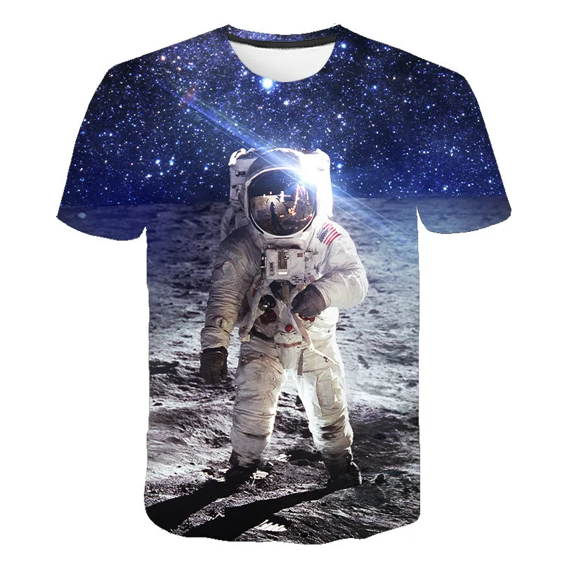 

2020 Summer New Men's 3d T-shirt Space Astronaut Print Short Sleeve T-shirt Men/women Fashion Simple Short Sleeve Top Shirt