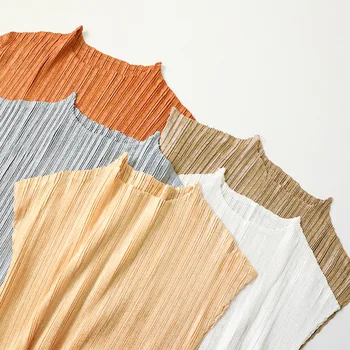 

Fashionable T-shirt Women's New Basic Pleated Sleeveless Bottoming Top In Spring And Summer 2020