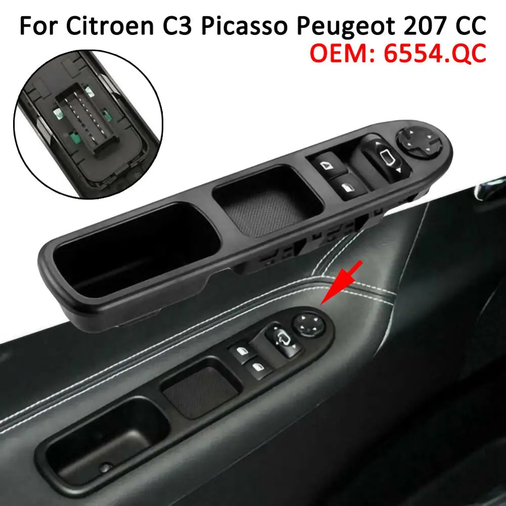Кнопка переключения автомобильного стекла для Citroen C3 Picasso Peugeot 207 CC 6554.QC