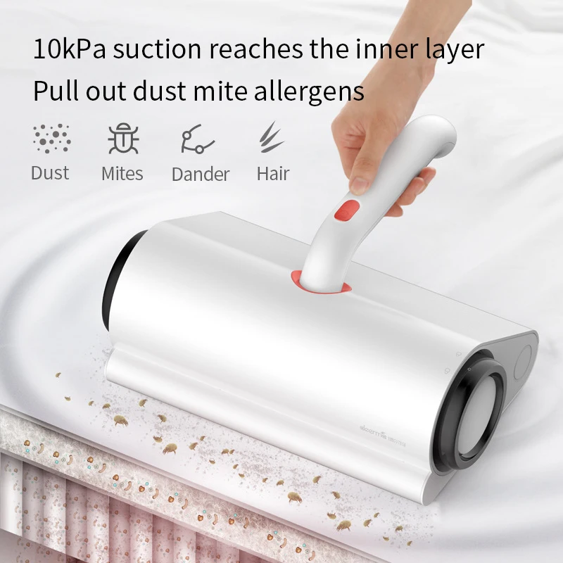 US $39.85 Deerma 10KPa HandHeld Mite Removal Instrument Triple Filter White Bed Vacuum Cleaner CM300 Washable Filter For Easy Carrying