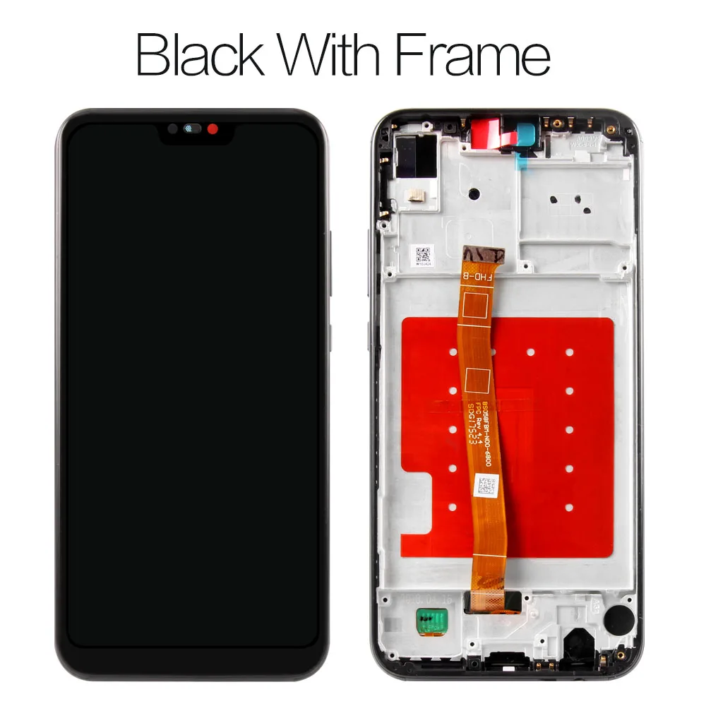 5,8" 2280x1080 ips дисплей для HUAWEI P20 Lite сменный сенсорный ЖК-экран с рамкой lcd P20 Lite ane-lx3 nova 3e - Цвет: Black with frame