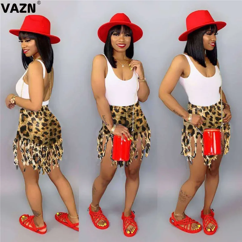 leopard VAZN SY0821 летние сексуальные женские леопардовые трусы шорты с средней талией сексуальные шорты для девочек - Цвет: leopard