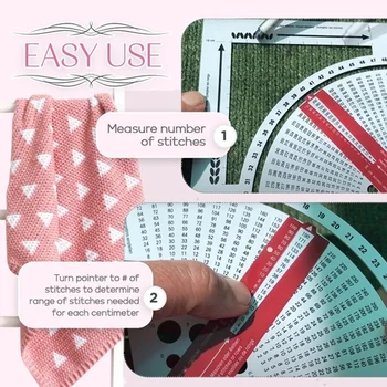 

Knitting Gauge Converter Tool Knitting Counter Calculator Density Ruler for Knitting Works Crafts HFing
