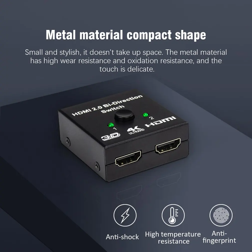 Hdmi 2 в 1 выход адаптер интеллектуальная двунаправленная поддержка 4 к Hdr Hdcp2.2 коммутатор компьютер внешние аксессуары