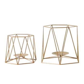 

Nordic Golden Candlestick Modern Candle Holder Lantern Candle Christmas Adornos Para Casa Romantic Gold Geometric Decor FF8C13