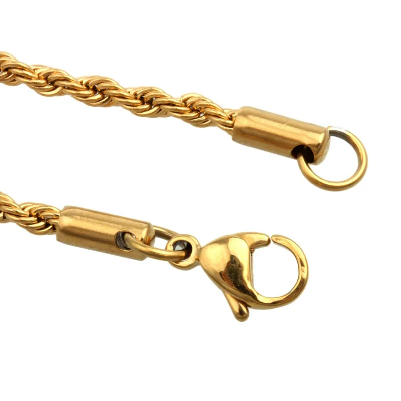 Stainless Steel Necklace Pendant Necklaces 3MM4MM5MM Rope Chains 46/51/56/61/66/76CM