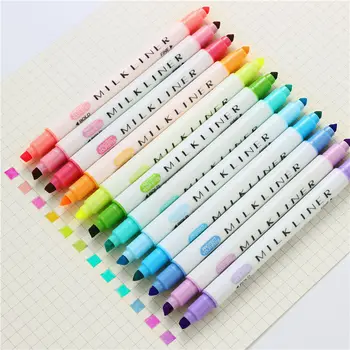 

12pcs/lot Highlighter Pen Pastel Markers Fluorescent Pen Watercolor Highlighters Drawing Painting Art Stationary Supplies