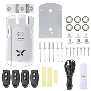 

smart lock WAFU HF-018 Smart Wireless Remote Control Home Security Keyless Bluetooth Electric Door Lock cerradura inteligente