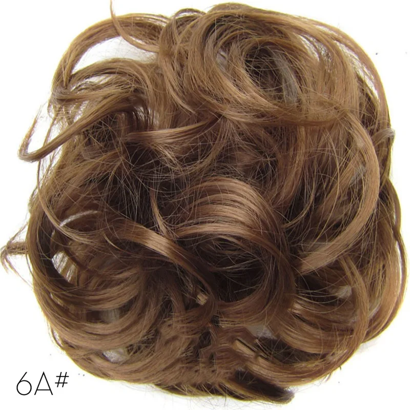 Женские высокотемпературные эластичные волнистые кудрявые синтетические шиньоны, аксессуары для волос для женщин и девушек - Цвет: 28
