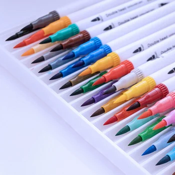 

12 /24/36/48Colors double head coloured pen FineLiner Drawing Painting Watercolor Art Marker Brush Pens School Supplies