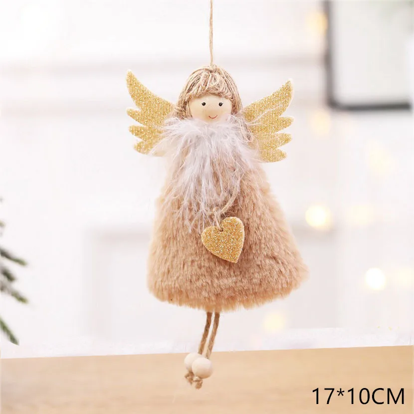 New Year Latest Christmas Cute Silk Plush Angel Doll Xmas Tree Ornaments Noel Christmas Decoration for Home Kids Gifts - Цвет: B3