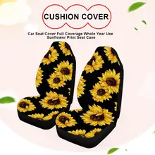 Чехол для переднего сиденья автомобиля полный охват весь год использования Подсолнух печати чехол сиденья дышащий удобный износостойкий