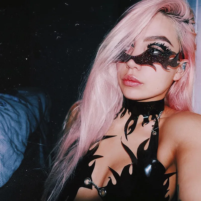 Женский бюстгальтер с бретелькой через шею бюстье из искусственной кожи Клубная