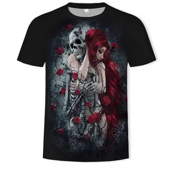 

2019 NEW 3d skull poker funny t shirts Men HOT Brand Mens Casual 3D Printed T shirt Men Clothes tshirt summer top Asia SIZE