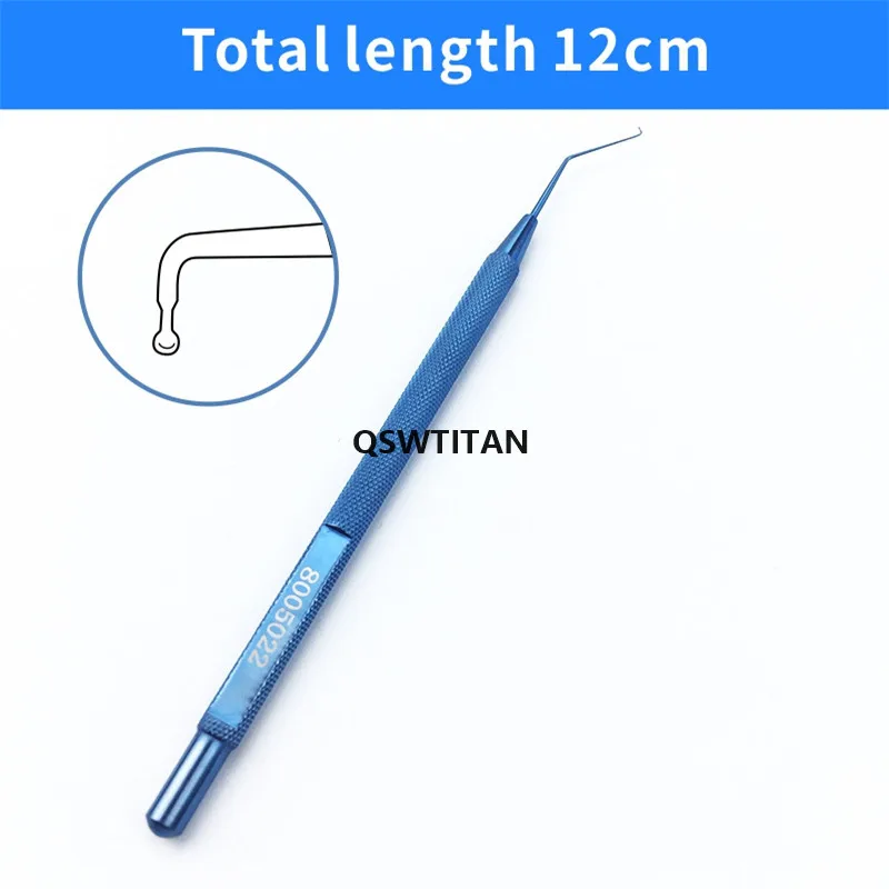 Instrumento de titanio oftalmológico Intracapsular, herramientas para ojos, punta redonda, instrumentos quirúrgicos para veterinaria