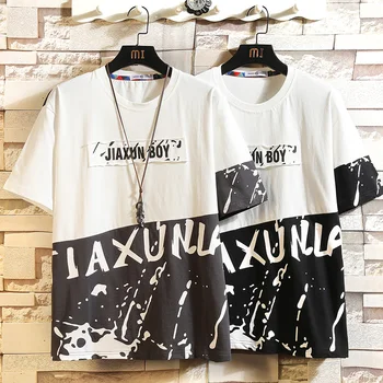 

Short Sleeve T Shirt Men 2020 Summer Loose Tshirt Top Tees HIP HOP PUNK ROCK Fashion Clothes Plus Size M-4XL 5XL O NECK
