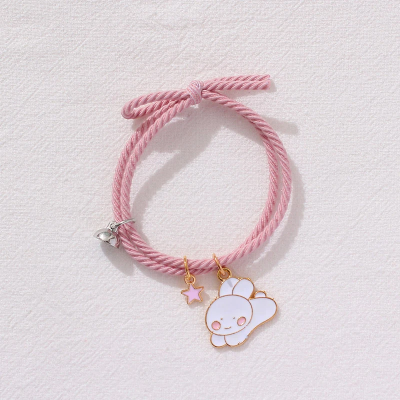 2pcs / Set Magnet Attracts Couple Bracelet Cute Cartoon Charm Jewelry Adjustable Elastic Rope Bracelets Lover Gift for Women Men