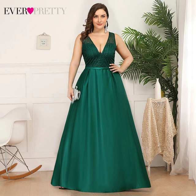 Triplicar Pakistán maduro Vestidos de Fiesta navideños de talla grande, Ever Pretty, EP00839, cuello  en V, con lentejuelas, fruncido, elegante, para vacaciones, para niñas,  vestido de Gala Jurken _ - AliExpress Mobile