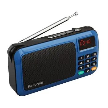 

Rolton Portable Mini FM Radio Speaker Built-In Power Amplifier Music Player TF Card USB For PC Phone with LED Display
