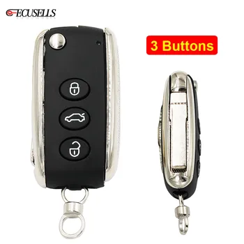

Modified 3 Button Folding Flip Remote Key Shell Case Smart Car Key Housing Uncut Blade for Bentley C-ontinental Arnage Mulsanne