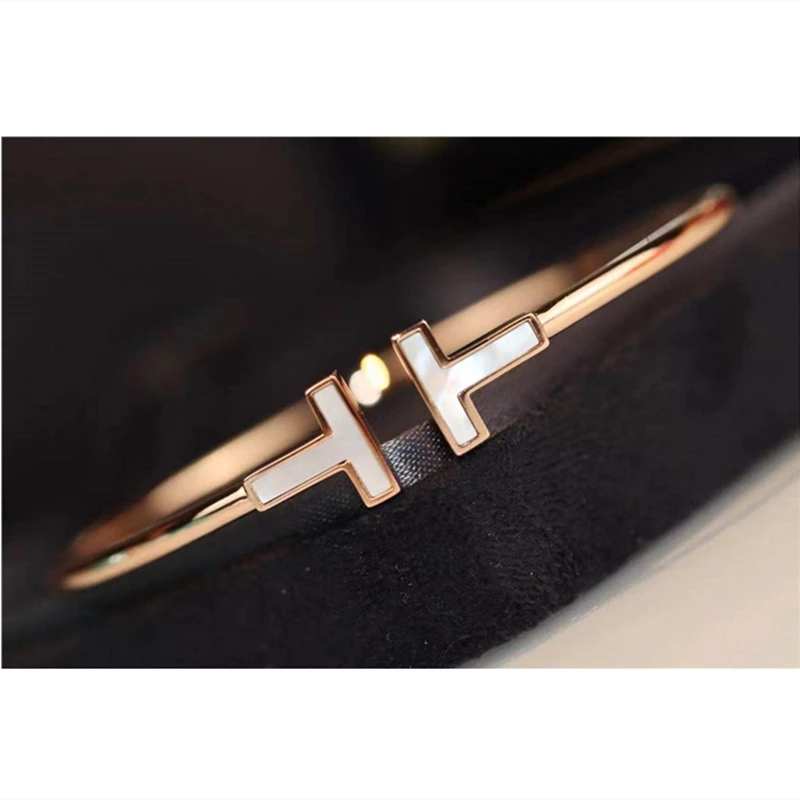 

SHINETUNG Original LOGO 1:1 S925 Sterling Silver Bracelet Rose Gold Color Bracelet Bangle Women Fine Jewelry Free Shipping
