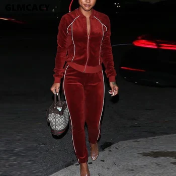 

Women Two Pieces Tracksuit Zip Up Baseball Jackets and Skinny Long Pants Set Autumn Tracksuits Chic Streetwear