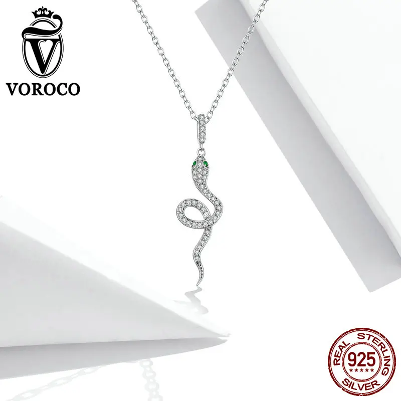 VOROCO настоящий 925 стерлингового серебра минималистский Кулон Ожерелья