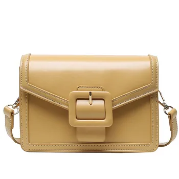 

New Women Shoulder Bag High Quality Fashion Female Messenger Bag Imitation Leather Ladies Simple Office Bag Square Small Yellow
