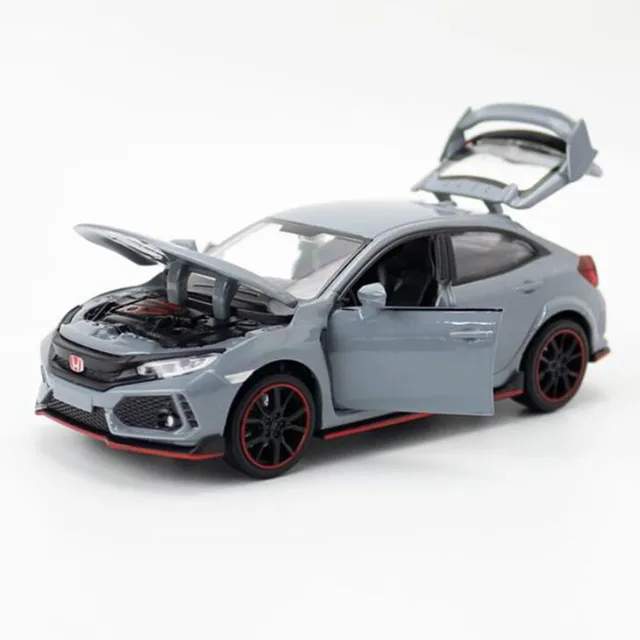 1/32 New Honda TYPE R Hatchback Model Toy Vehicle Alloy Die Cast Sound Light Pull Back Sports Car Toys For Gifts 1