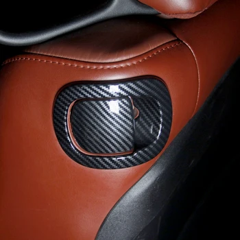 

For Dodge Challenger 2015-2019 Accessories Carbon Black & Red Chair Back Handle Trims 4 Pcs