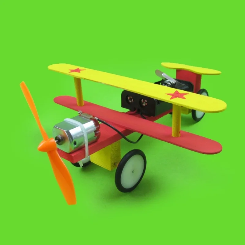 DIY model aircraft car electric glider wood plane car technology invention student experiment manual material model toy