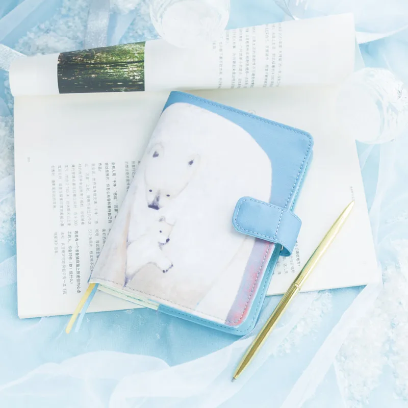 

Kinborx Bear Hand Notebook Original Design Notebook Cute Printing Institute Diary Hand-Painted Notebook Self-Filling