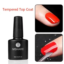 MSHARE trempé couche de finition pas d'essuyage couche de finition UV Gel vernis à ongles hauts vernis à ongles laque imbiber aucune lingette de nettoyage couche collante(China)